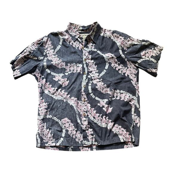 Cooke Street Mens/Teen Floral Honolulu Hawaiian Casual Button-Down Shirt Large - Picture 1 of 6